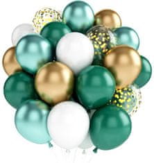 Camerazar Sada 60 zelených konfetových balónov, latex, priemer 25 cm