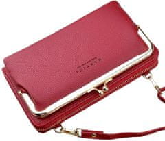 Camerazar Dámska taška na telefón, červená, mäkká kvalitná umelá koža, 19,5x11x4,5 cm