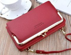 Camerazar Dámska taška na telefón, červená, mäkká kvalitná umelá koža, 19,5x11x4,5 cm