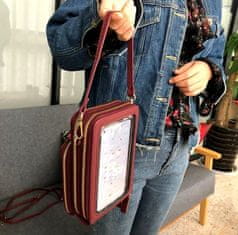 Camerazar Multifunkčná dámska minipeňaženka s puzdrom na telefón, červená, mäkká ekologická umelá koža, 18x12x6 cm