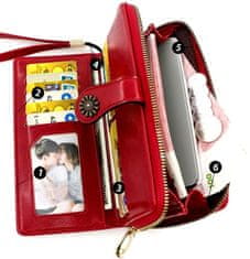 Camerazar Veľká dámska peňaženka z ekologickej umelej kože, elegantný dizajn, 15 priehradiek, rozmery 19,3x10x3,5 cm