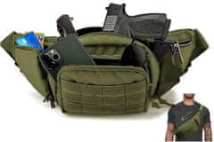 Camerazar Vojenské puzdro Tactical Large, odolný polyester 600D, rozmery 20x15x9 cm, nastaviteľný opasok 60-120 cm