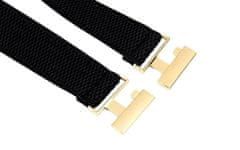 Camerazar Elegantný dámsky elastický opasok so zlatou kovovou prackou, 65-95 cm, šírka 4 cm, syntetický materiál - možnosť 2