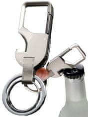 Camerazar Pánsky kovový prívesok na kľúče s otváračom na fľaše, dĺžka 9 cm, šírka 3 cm