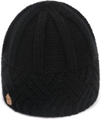 Camerazar Dámska pletená zimná čiapka, čierna, 100% akrylové vlákno, univerzálna veľkosť