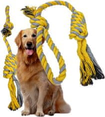 Camerazar Silná bavlnená hračka pre psy - preťahovacie lano, viacfarebné, dĺžka 40 cm