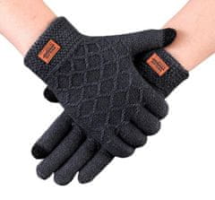 Camerazar Pánske zimné rukavice s hrejivým dotykom, sivé, 100% akrylová priadza, univerzálna veľkosť