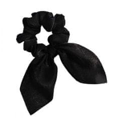 Flor de Cristal Flamenco Mystique Čierna šatka na krátke vlasy s gumičkou s priemerom do 12 cm, možno rozviazať