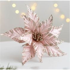 Flor de Cristal Flamenco Mystique XXL ozdoba na vianočný stromček, ružová/zlatá, 25 cm, plast