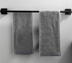 Camerazar Držiak na uteráky 50 cm, matná čierna nehrdzavejúca oceľ, odolný voči vode
