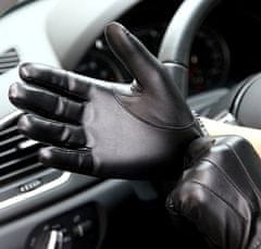 Camerazar Pánske rukavice z ekologickej umelej kože s plyšovou podšívkou, čierne, veľkosť L