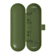 Camerazar Univerzálne cestovné puzdro na zubnú kefku a pastu, zelený plast, 21x7x4,5 cm