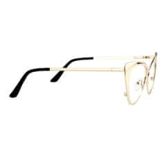 Camerazar Elegantné zlaté slnečné okuliare Cat Eye s antireflexnými šošovkami, filtrom UV400 a polykarbonátovým rámom