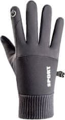 Camerazar Pánske zateplené dotykové rukavice, sivé, elastan-polyester, veľkosť L