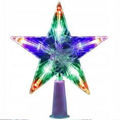 Flor de Cristal Flamenco Mystique vianočná hviezda na vrchol stromčeka s LED svetlami, viacfarebná, 18x15 cm, dĺžka kábla 80 cm