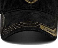 Camerazar Univerzálna vojenská baseballová čiapka, čierna, bavlna, obvod 55-60 cm