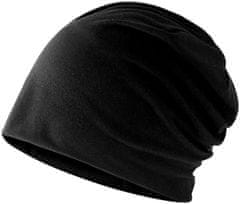 Camerazar Unisex čiapka s dvojitou gumičkou, čierna, 100% akrylové vlákno, 25,5x25,5 cm