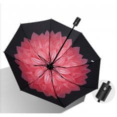 Flor de Cristal Flamenco Mystique Automatický dáždnik s kvetinovým vzorom, vinylová tkanina, 98 cm - 66 cm - 28 cm, 330 g