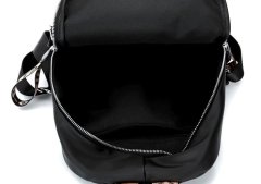 Camerazar Dámsky batoh v retro štýle, čierny, 100 % bavlna a ekokoža, 30x25 cm