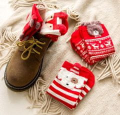 Camerazar Vianočné pruhované zimné ponožky pre psov, červeno-biele, materiál 70% bavlna - 27% polyester - 3% elastan, veľkosť 34-40