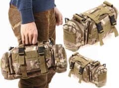 Camerazar Vojenská taška Tactical Kidney, farba Moro, polyester 600D, 30x8x18 cm