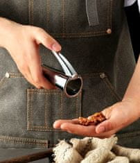 Camerazar Pevný pružinový luskáčik na orechy z nehrdzavejúcej ocele, kónický tvar, rozmery 3,5 cm x 9 cm x 2,1 cm