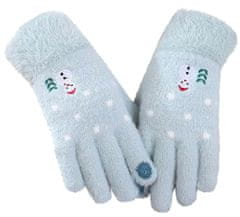 Camerazar Dámske zimné rukavice s vianočnou výšivkou, zelené/mätové, 100% akrylová priadza, univerzálna veľkosť