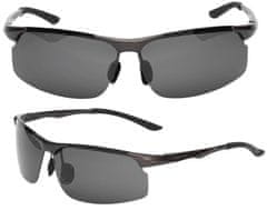 Camerazar Pánske športové slnečné okuliare s polarizačnými sklami, čierne, kovové sklá, UV filter 400 kat. 3 - možnosť 2