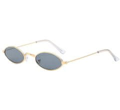 Camerazar Retro slnečné okuliare v tvare slzy, zlaté rámy, UV filter 400 cat 3, rozmery 14x13,5 cm