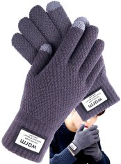 Camerazar Pánske zimné rukavice, sivé, akrylová priadza, univerzálna veľkosť