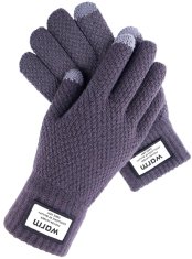 Camerazar Pánske zimné rukavice, sivé, akrylová priadza, univerzálna veľkosť