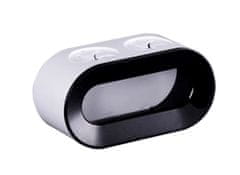 Camerazar Nástenný držiak na dve zubné kefky, samolepiaci, čierny, materiál 100% polyester, rozmery 12,5x6,5x5,5 cm