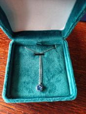 Flor de Cristal Strieborný náhrdelník Blue Velvet