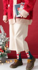 Camerazar Teplé vianočné ponožky s motívmi sobov, trávovo zelené, 70% bavlna - 27% polyester - 3% elastan, veľkosť 34-40