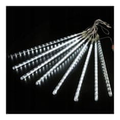 Flor de Cristal Flamenco Mystique Vonkajšie osvetlenie Padajúci sneh METEORY Icicles, 8 trubíc, 18 LED na trubicu, dĺžka 210 cm