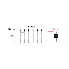 Flor de Cristal Flamenco Mystique Vonkajšie osvetlenie Padajúci sneh METEORY Icicles, 8 trubíc, 18 LED na trubicu, dĺžka 210 cm