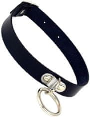 Camerazar Punkový náhrdelník s golierom Tmavý, ekokoža, rôzne farby, 41 cm