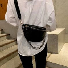 Camerazar Malá dámska kabelka s retiazkou, čierna, mäkká prešívaná ekokoža, 25x17 cm