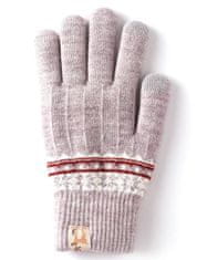 Camerazar Dámske zimné rukavice so severským vzorom, akrylová priadza, fialové, univerzálna veľkosť
