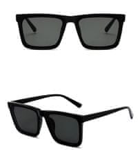 Camerazar Unisex slnečné okuliare, štvorcový tvar, čierne, plastové, s filtrom UV400