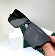 Camerazar Unisex slnečné okuliare, štvorcový tvar, čierne, plastové, s filtrom UV400