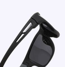 Camerazar Pánske športové slnečné okuliare s polarizačným, čiernym, plastovým rámom a filtrom UV 400 cat 3
