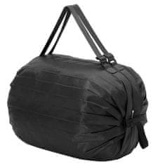 Camerazar Skladacia nákupná taška, čierna, nylonový materiál, 50x35 cm
