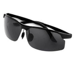 Camerazar Pánske športové slnečné okuliare s polarizačnými sklami, čierne, kovové sklá, UV filter 400 kat. 3 - možnosť 1