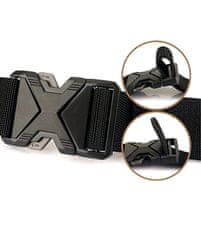 Camerazar Unisex vojenský taktický opasok SURVIVAL, čierny, polypropylénový nylon, 36 mm x 0,2 cm x 126 cm