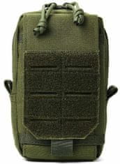 Camerazar Vodotesný vojenský opasok s vreckom, zelený, materiál 1000D, 15x5x10 cm
