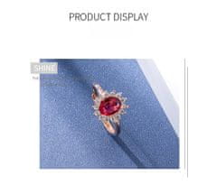 Flor de Cristal Strieborný prsteň Rebecca s červeným kameňom