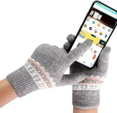 Camerazar Teplé dámske zimné rukavice Nordic, čierne, akrylová priadza, univerzálna veľkosť