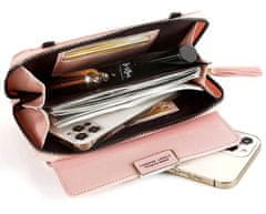 Camerazar Dámska peňaženka na telefón, strieborný kovový kovania, mäkká ekologická umelá koža, 20x11x4,5 cm