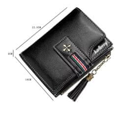 Camerazar Malá dámska peňaženka v retro štýle, čierna, ekologická umelá koža, 9x12x3 cm